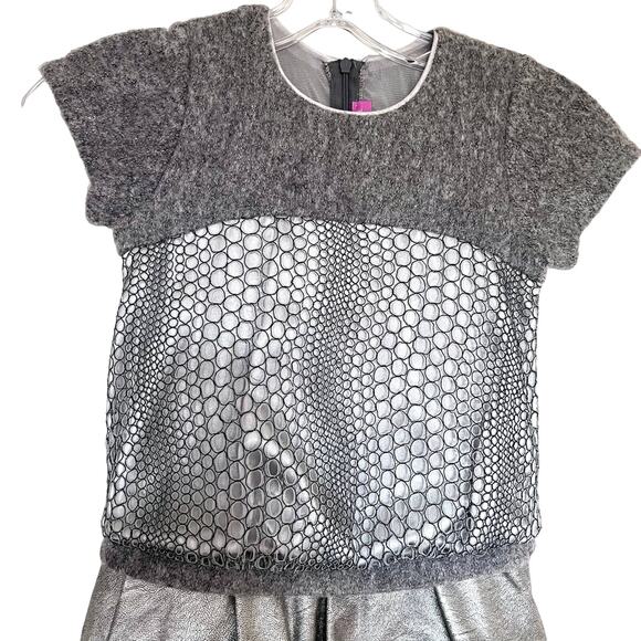 ValMax girls silver metallic mesh overlay party dress size 7 - Picture 3 of 9